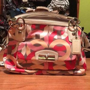 Brand new multi-colored Coach shoulder bag